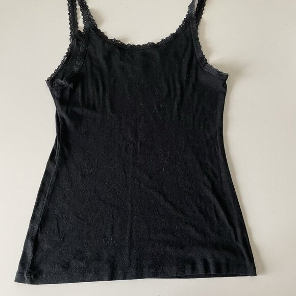 VTG Y2K Mossimo Tank Top Lace Trim Elaina Gilbert Bella Swan Long Black Size L - Picture 2 of 7